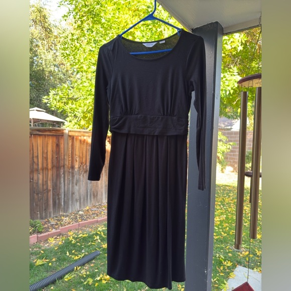Seraphine Stretch Jersey Maternity and Nursing Dress, Size 2, Black - Picture 3 of 3